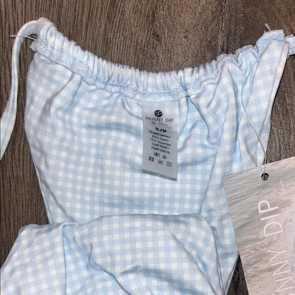 Tie-Front Light Blue Ribbed Bikini Set - Picture 6 of 8